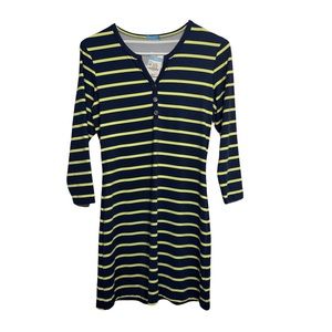 NWT J. McLAUGHLIN LYNN NAVY CITRUS BLAZER STRIPE HENLEY DRESS X SMALL